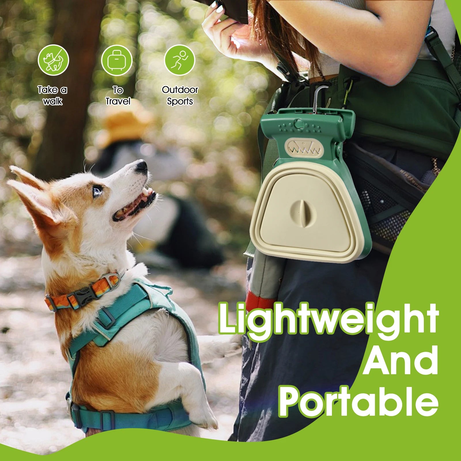 Super Design Portable and Versatile Pet Poop Scooper, Ideal for Walking Traveling and Camping with Small and Large with CLeash