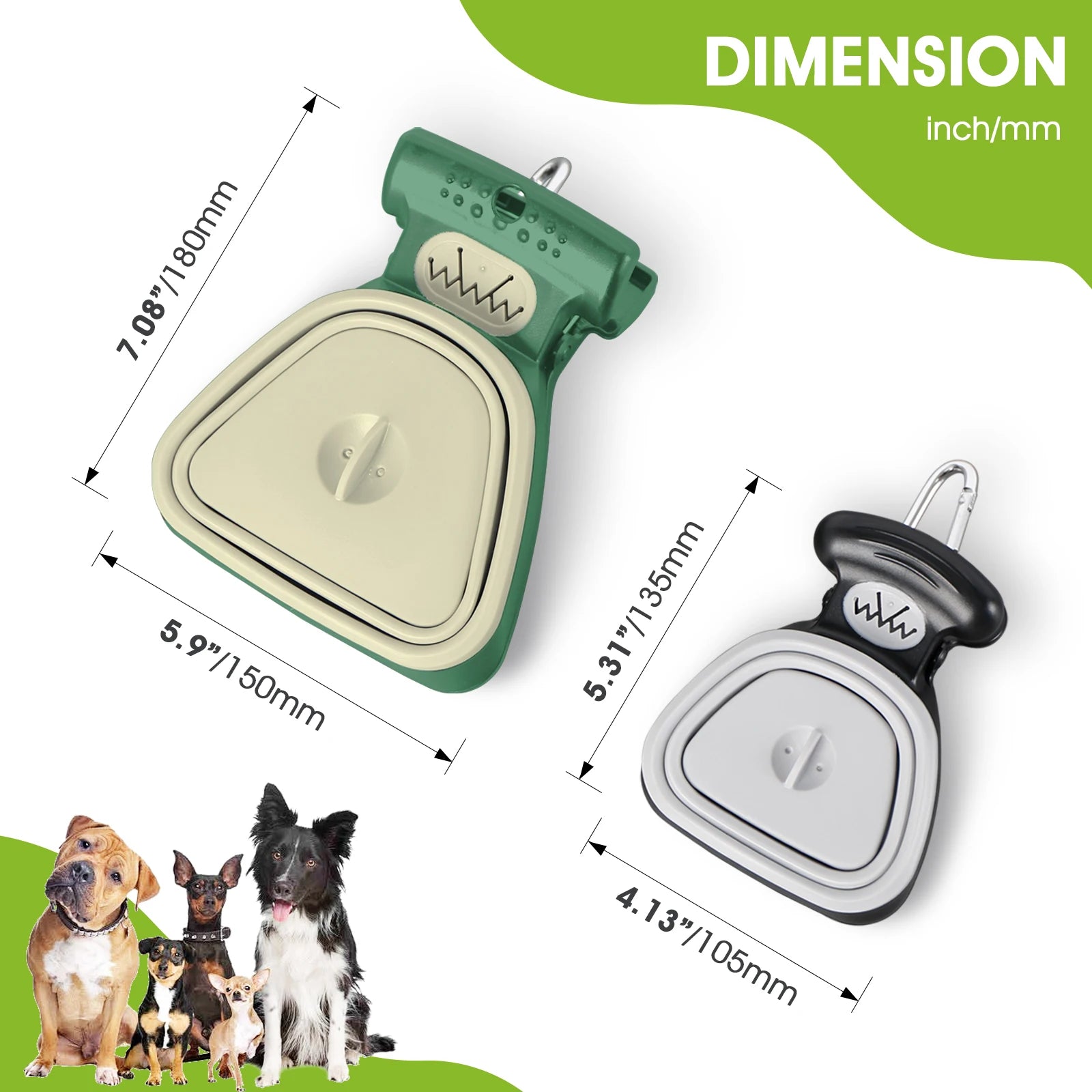Super Design Portable and Versatile Pet Poop Scooper, Ideal for Walking Traveling and Camping with Small and Large with CLeash
